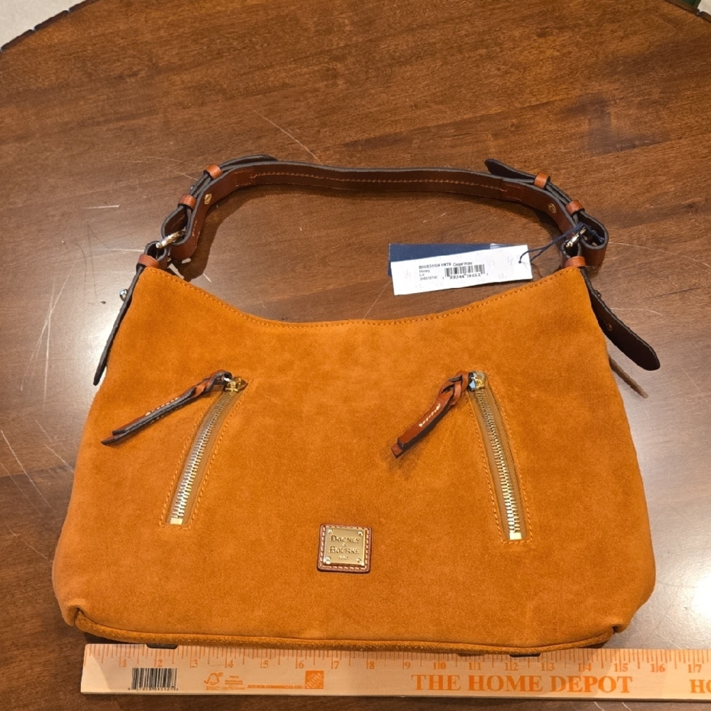 Dooney & Bourke Honey Suede Cooper Shoulder Bag - Picture 2 of 7